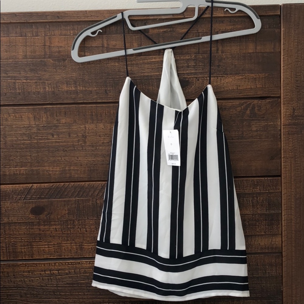 Banana Republic BLK & WHT striped blouse NEW,TAGS